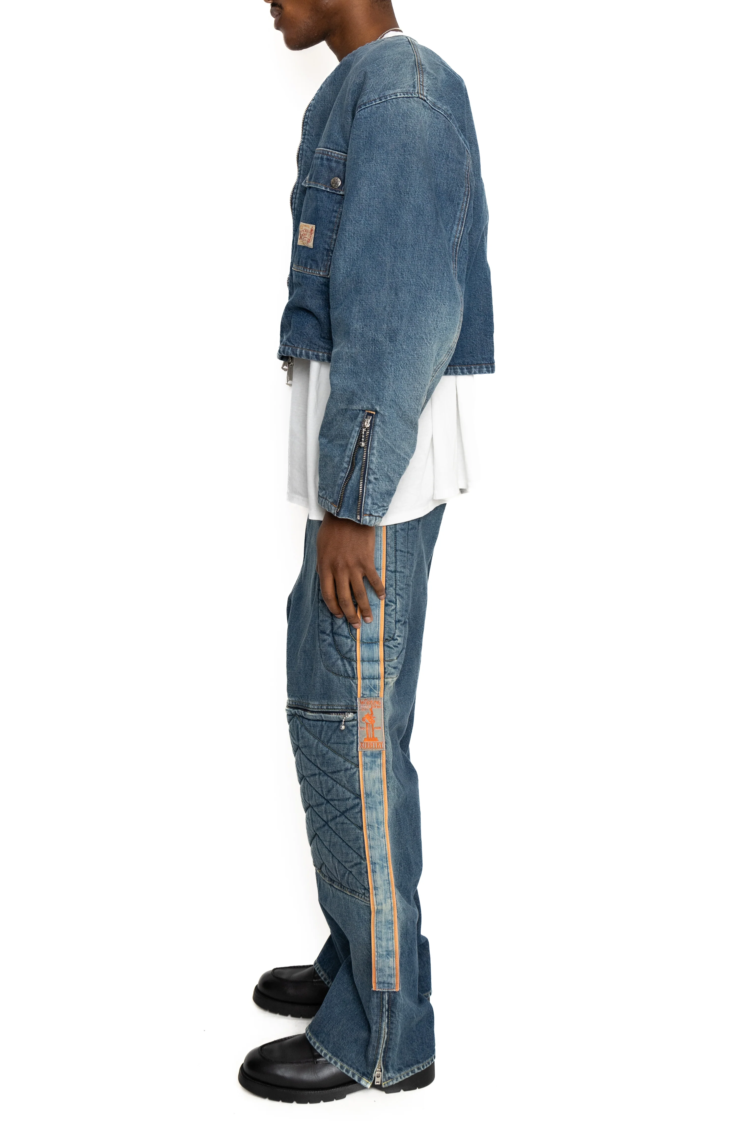 14oz Denim KOUNTRY Motocross Pants "TODOTERRENO" - Faded Indigo - Image 3