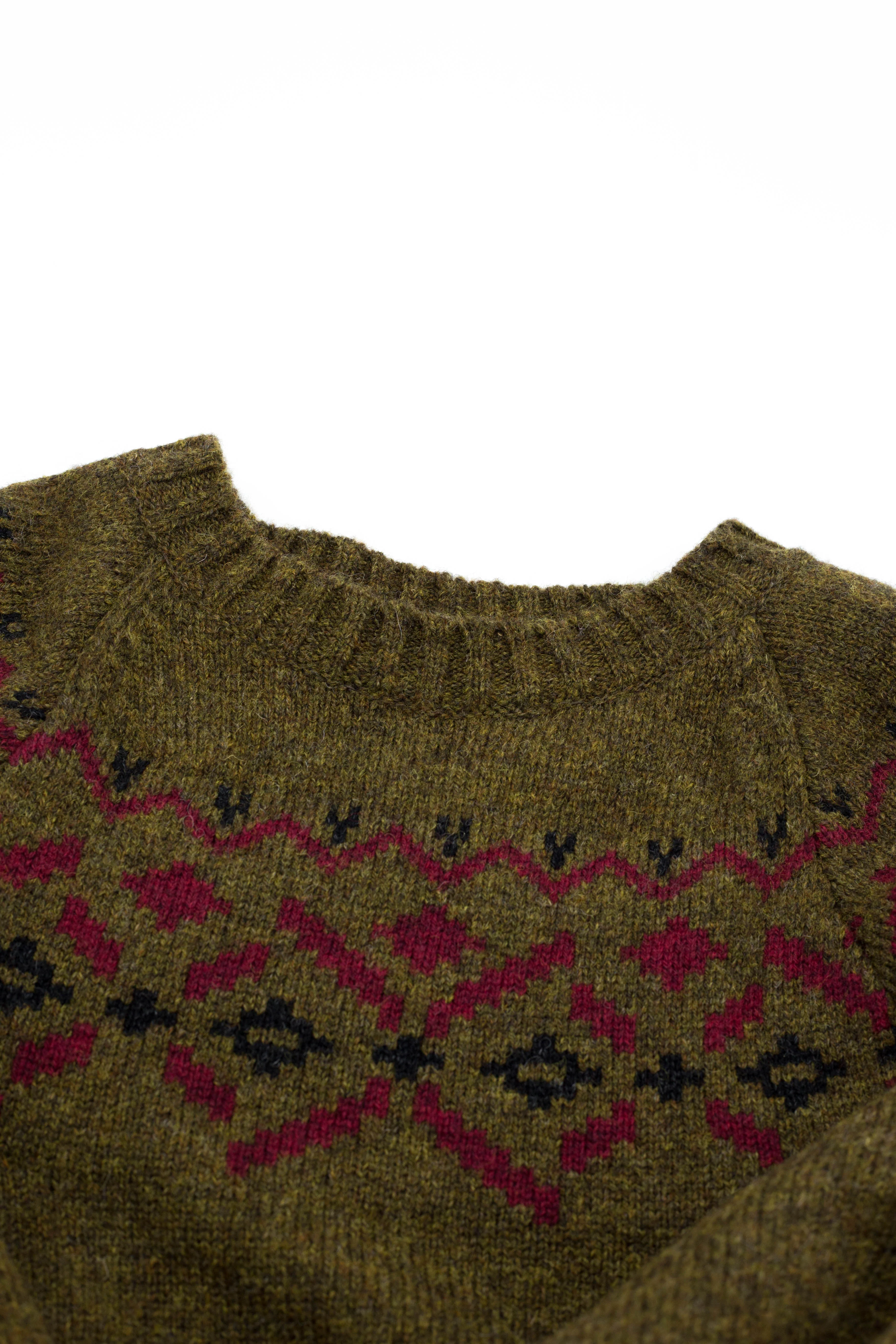 5G Wool Elbow VIRGIN MARY Nordic Sweater - Khaki - Image 7