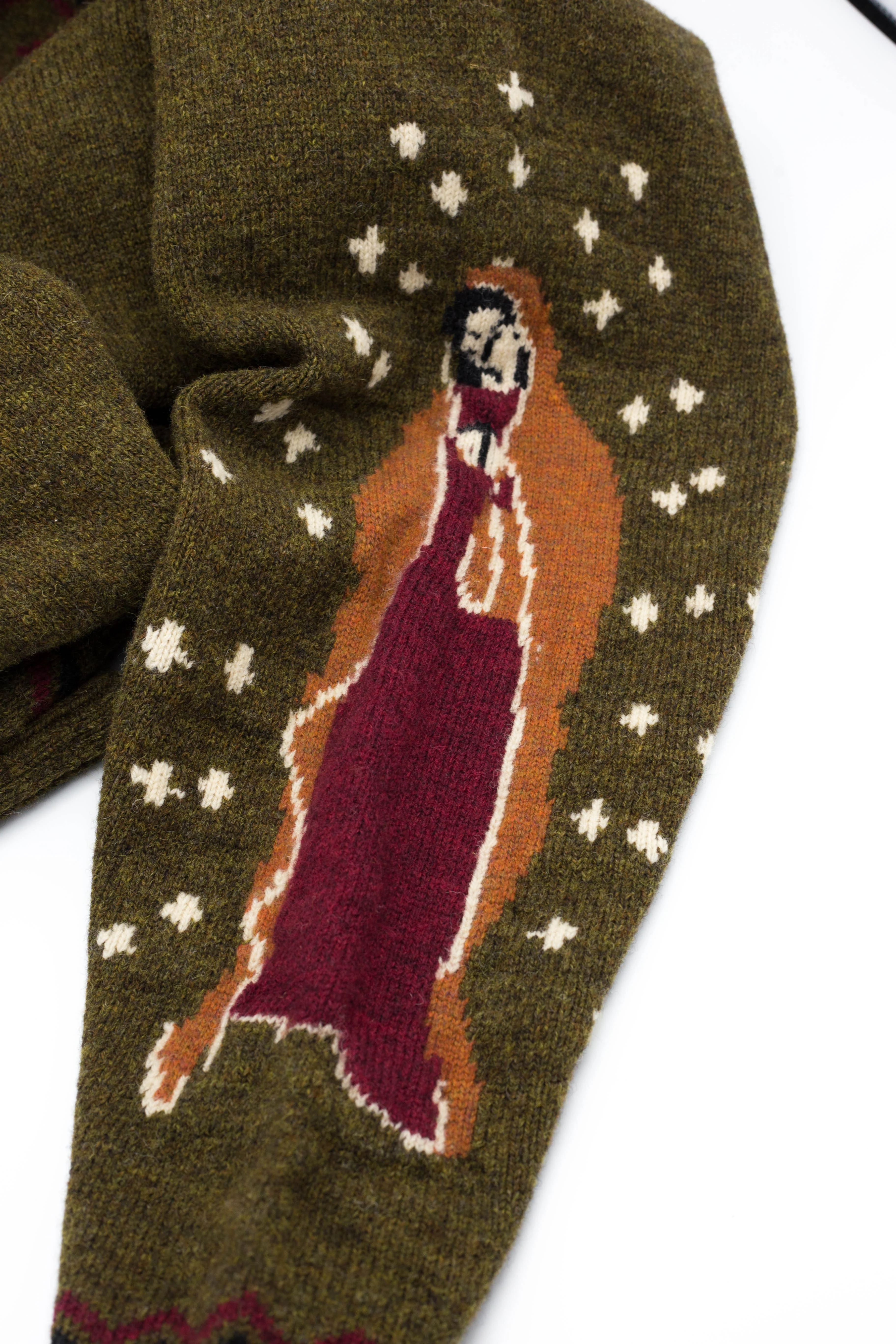 5G Wool Elbow VIRGIN MARY Nordic Sweater - Khaki - Image 8