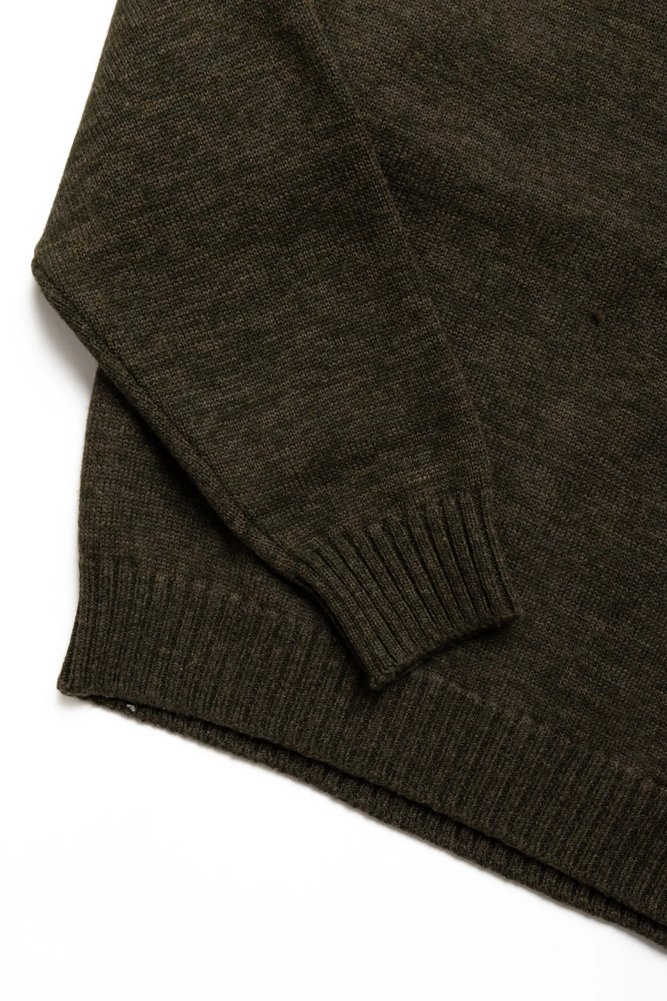 8G Cotton Wool NICKEL "4" Half ZIP Sweater - Khaki - Image 7