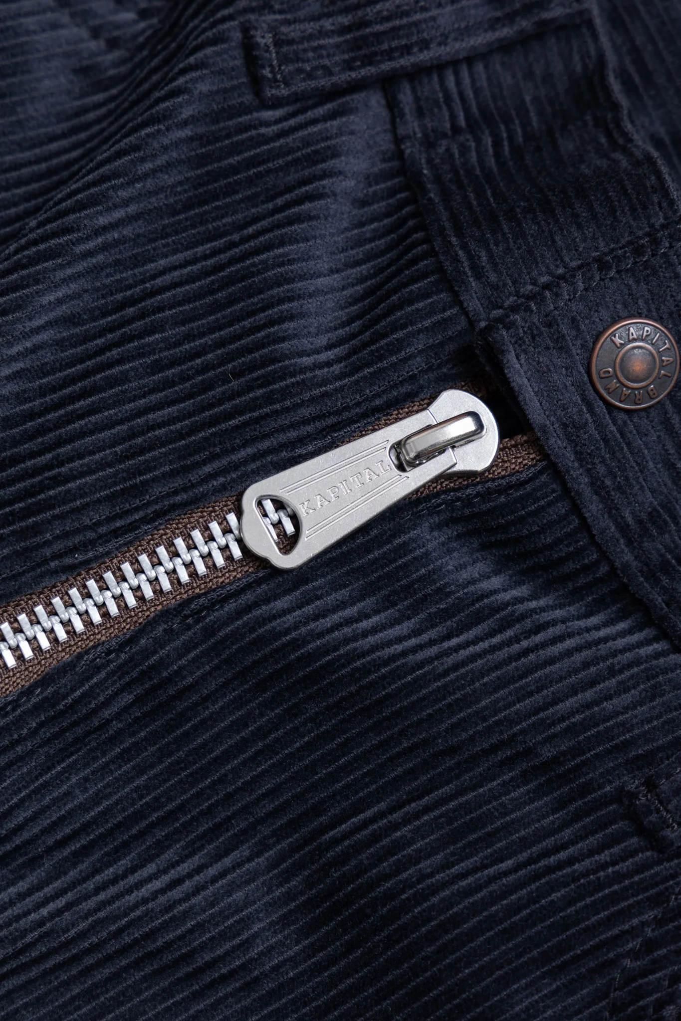 8W Corduroy 5P ZIPPER RAT Flare Pants - Black - Image 6