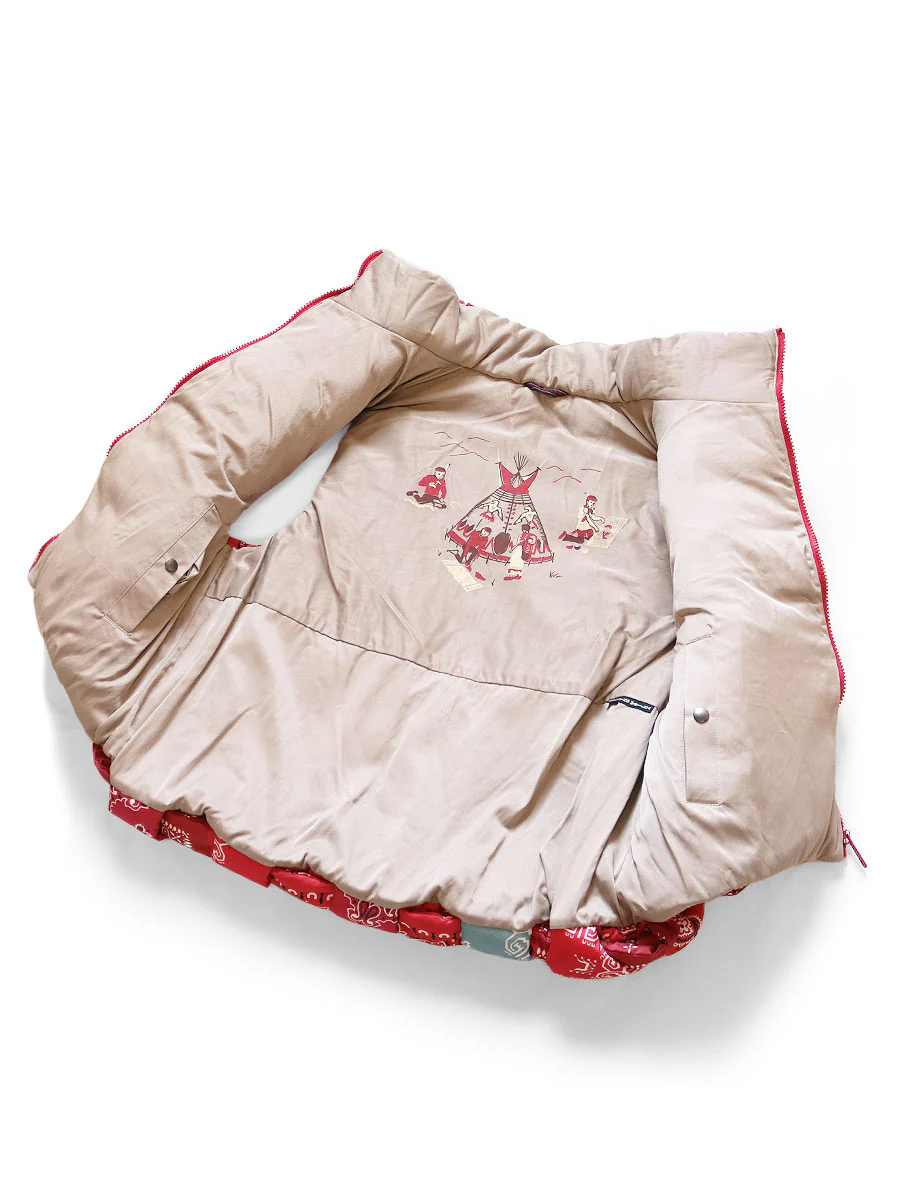 Bandana Print Nylon KEEL WEAVING Vest - Red - Image 15