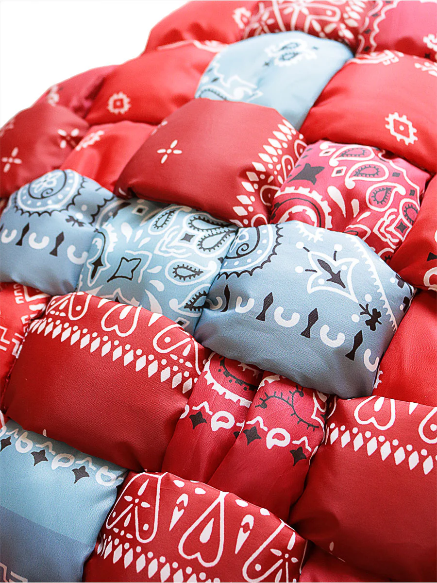 Bandana Print Nylon KEEL WEAVING Vest - Red - Image 17