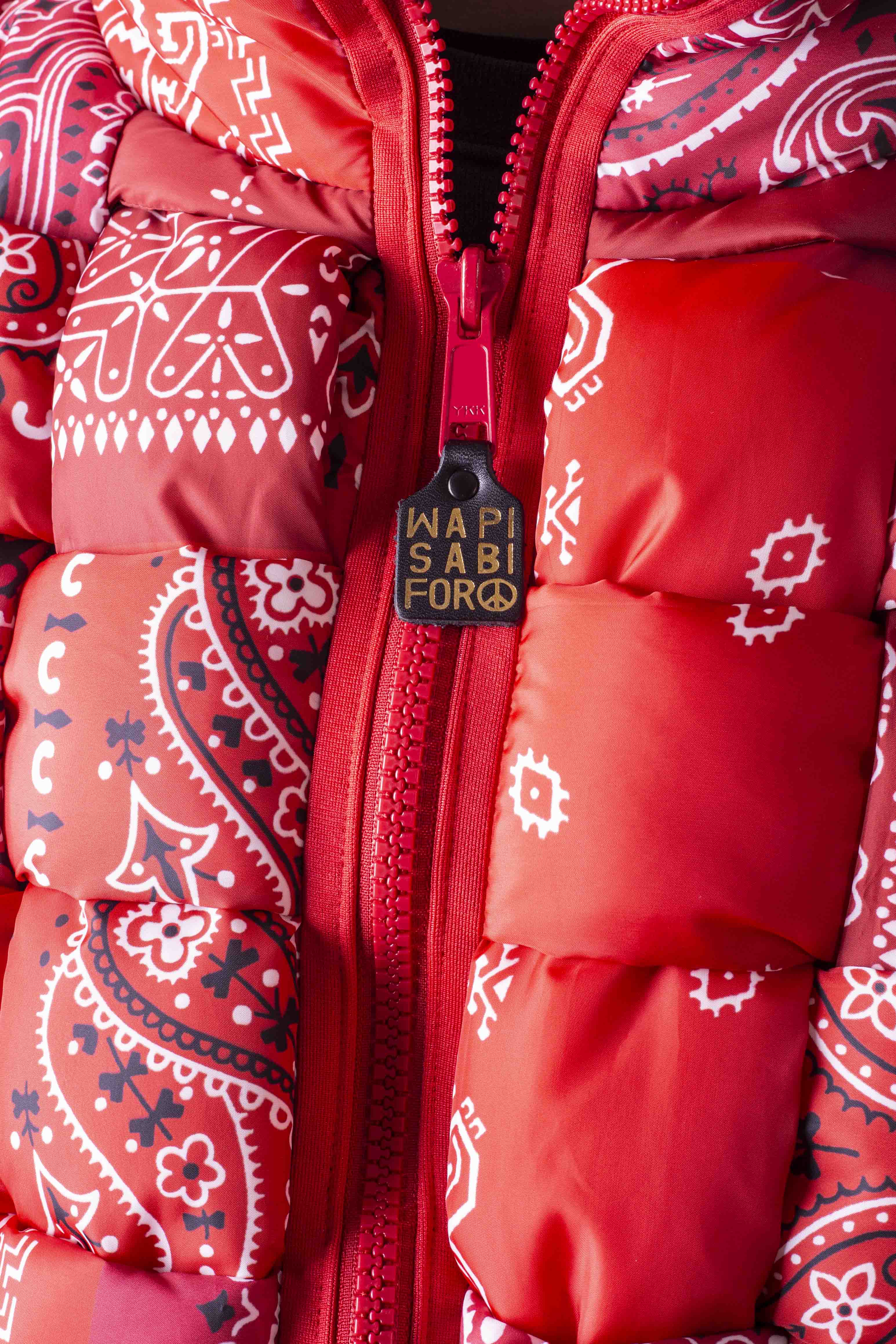 Bandana Print Nylon KEEL WEAVING Vest - Red - Image 5