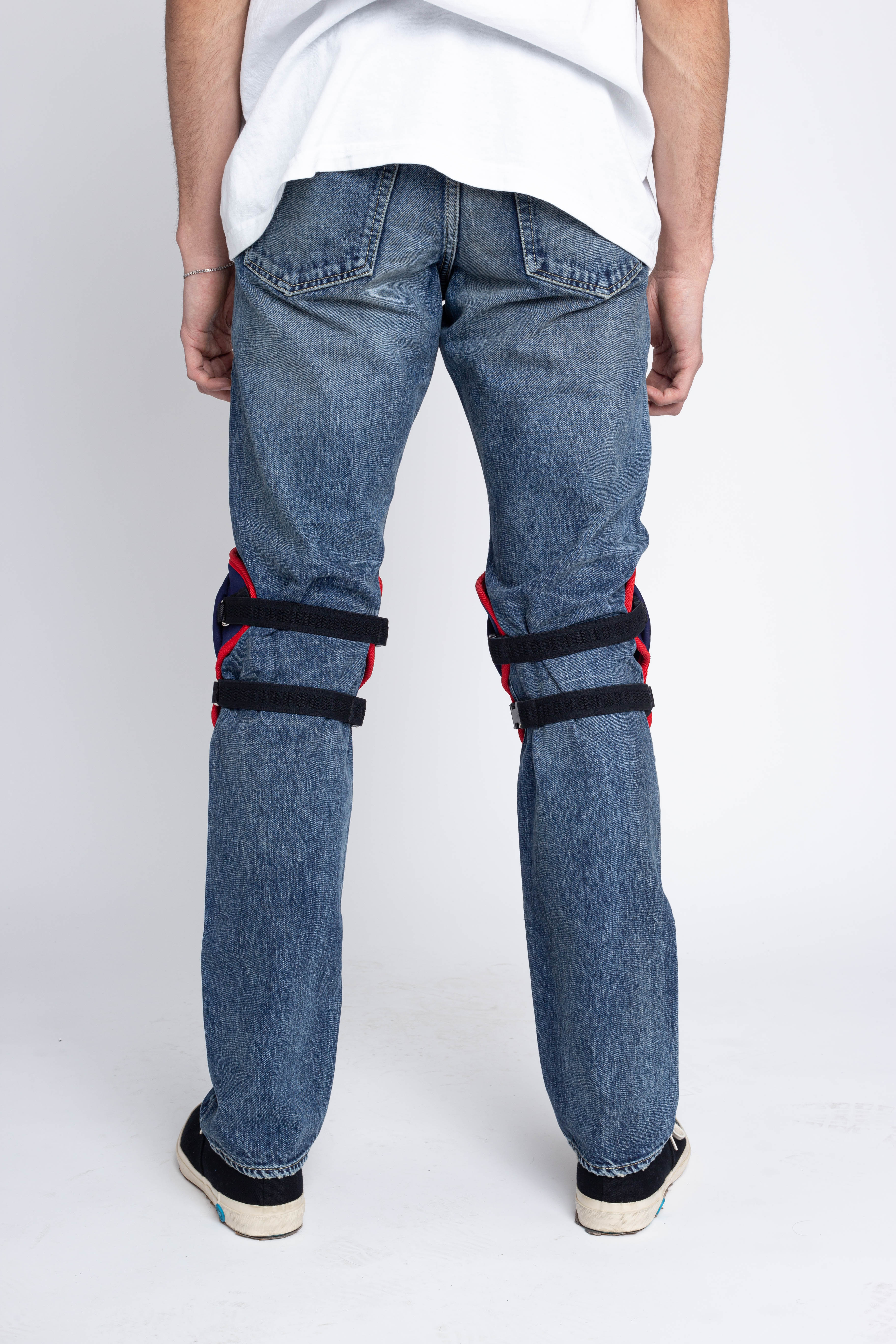 DENIM REPAIR Knee Pad - Navy X Orange - Image 4