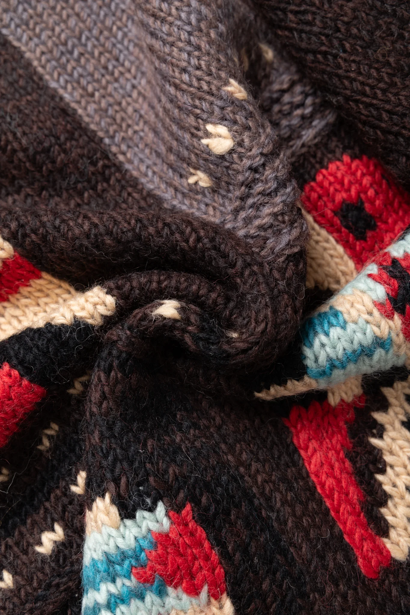 Hand Knit STD Cowichan Crew Sweater - Charcoal - Image 10