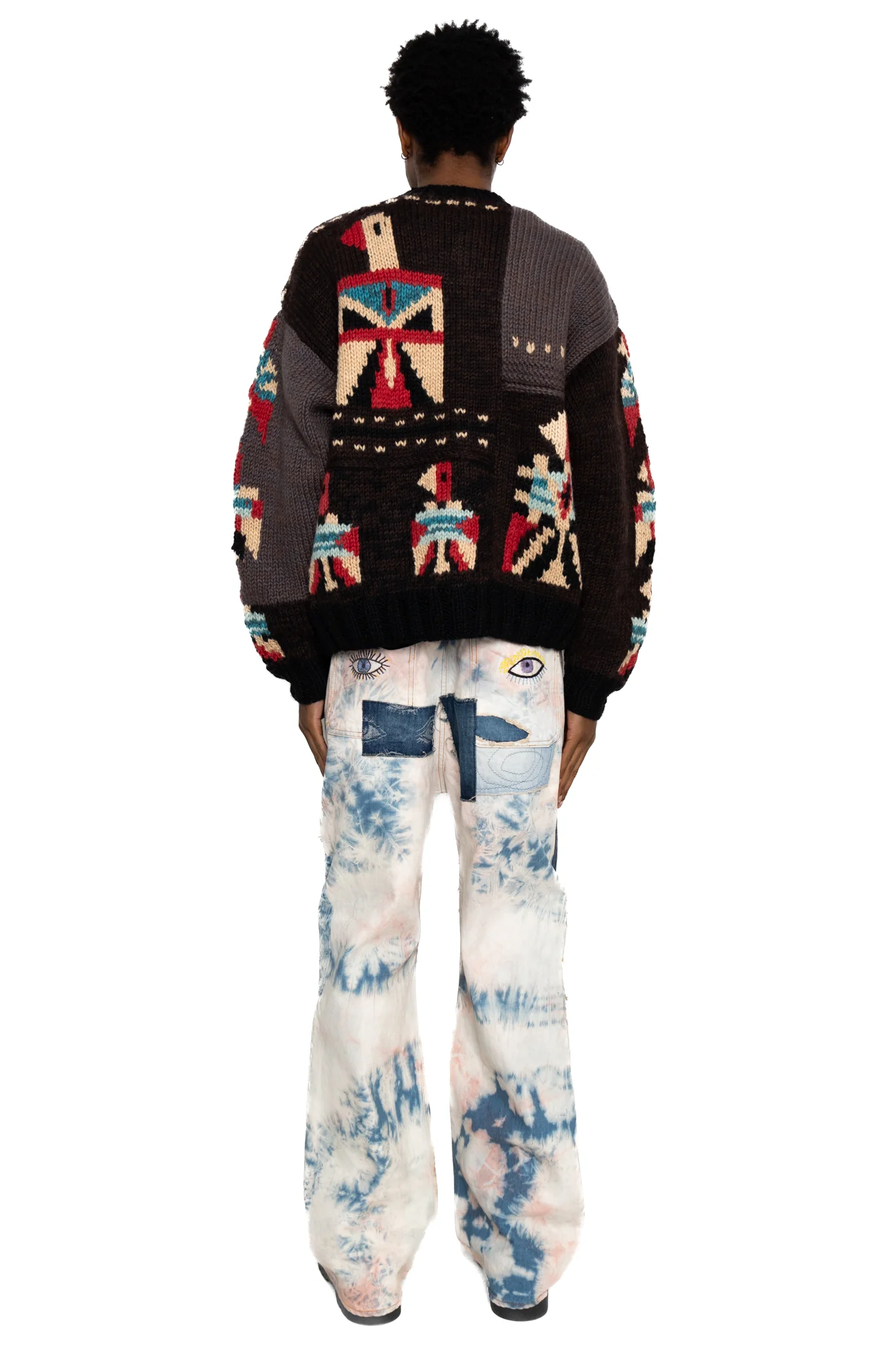 Hand Knit STD Cowichan Crew Sweater - Charcoal - Image 5