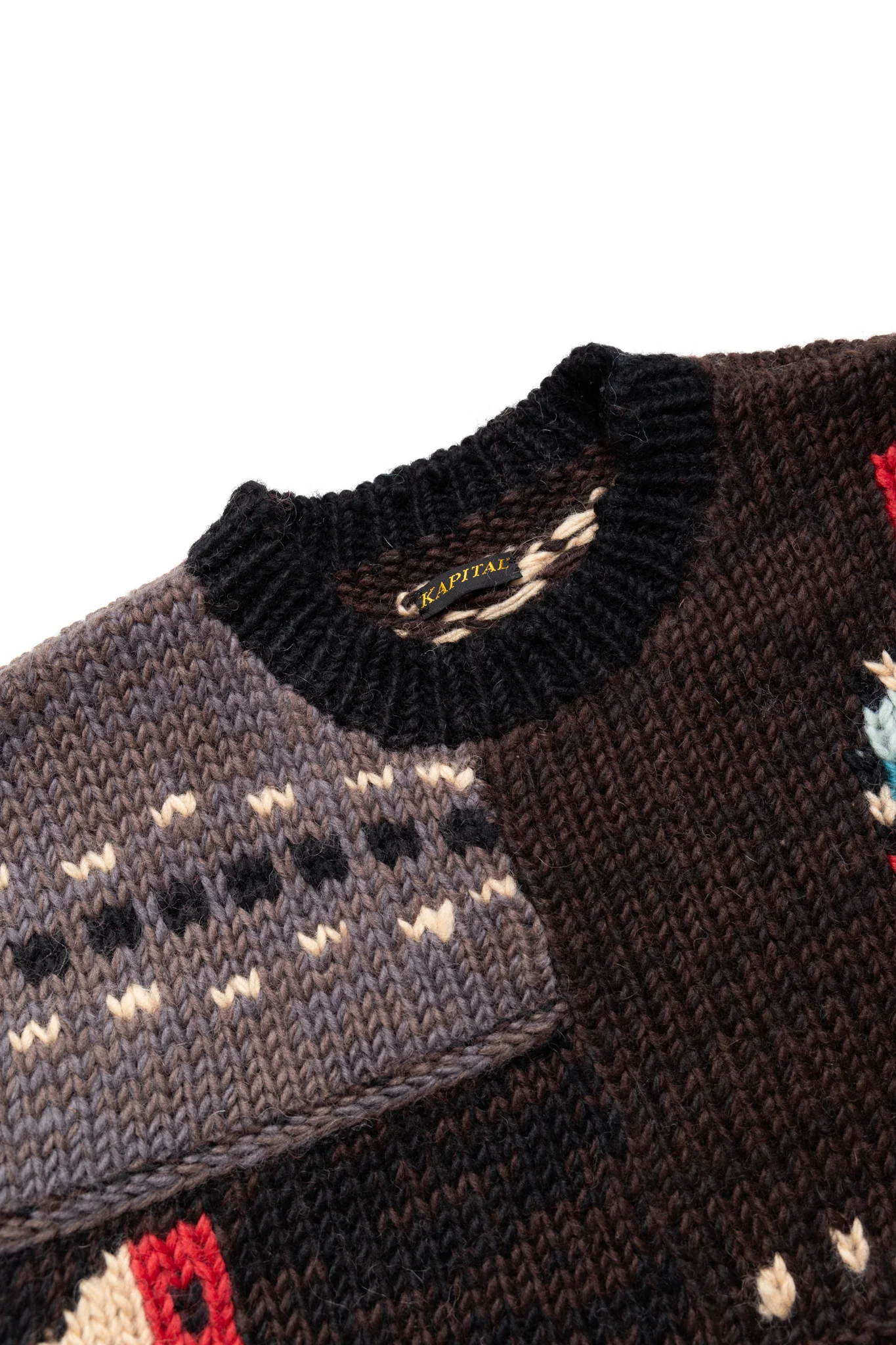 Hand Knit STD Cowichan Crew Sweater - Charcoal - Image 6