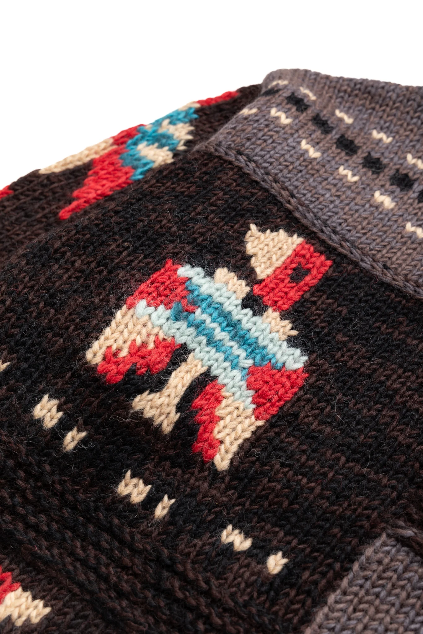 Hand Knit STD Cowichan Crew Sweater - Charcoal - Image 9