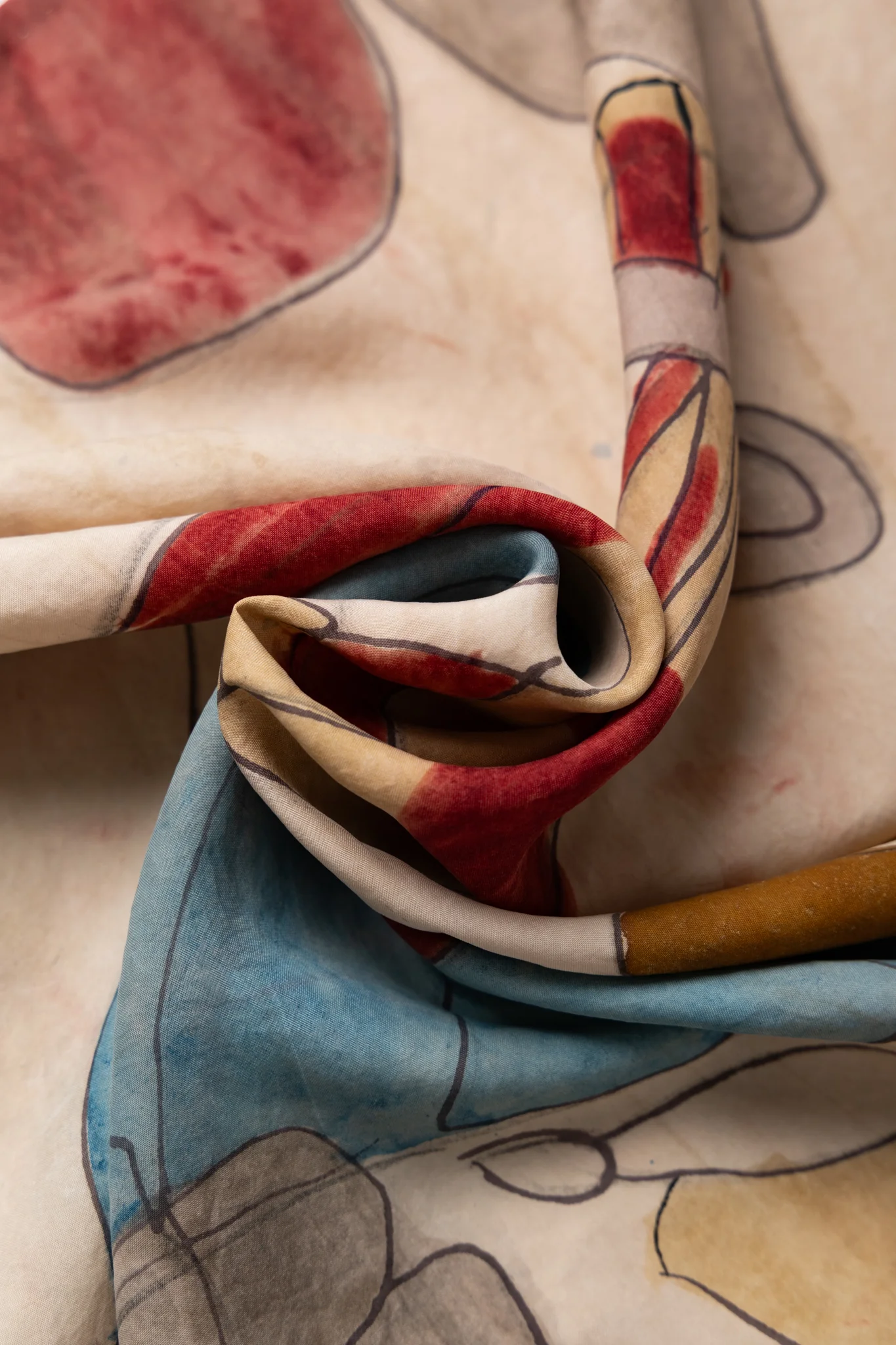 Hand Painted Handkerchief - Whiskey Gold - Image 5